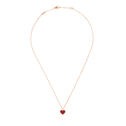 [⭐Veyra]SWEET CLOVER CARNELIAN HEART NECKLACE