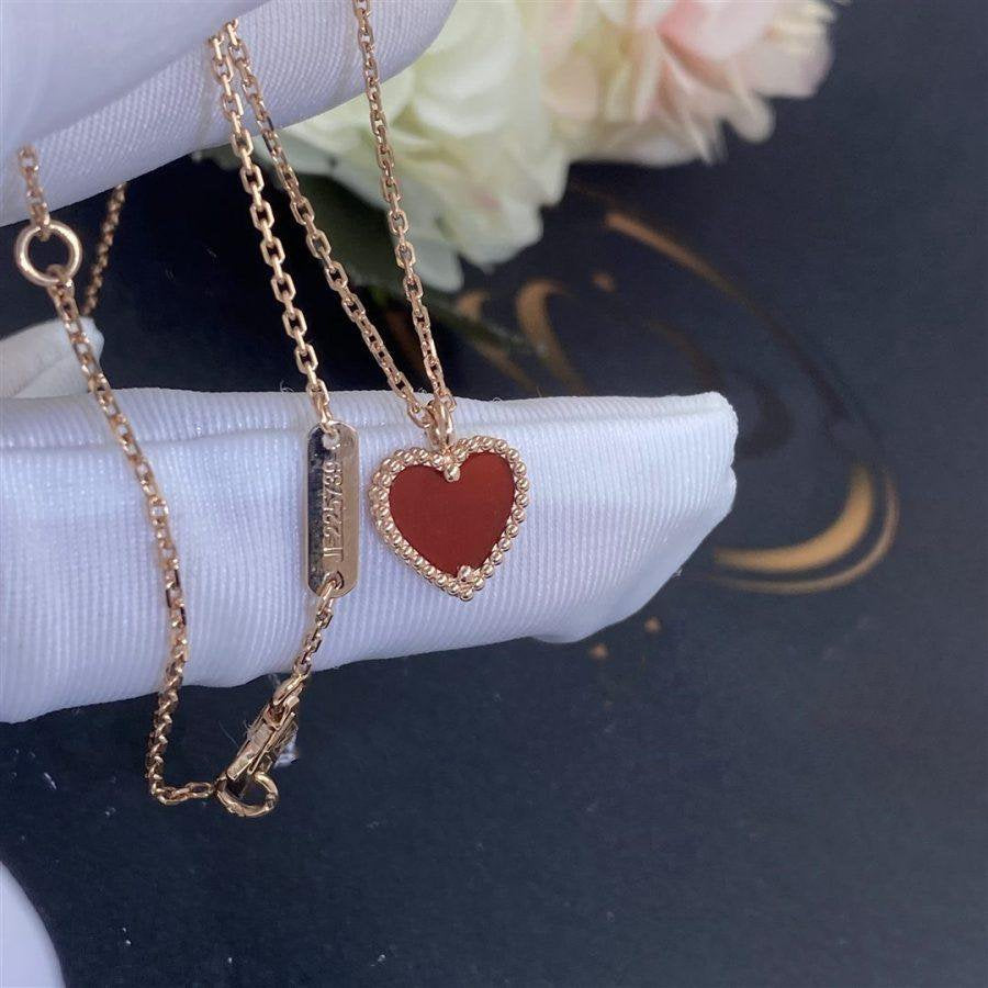 [⭐Veyra]SWEET CLOVER CARNELIAN HEART NECKLACE