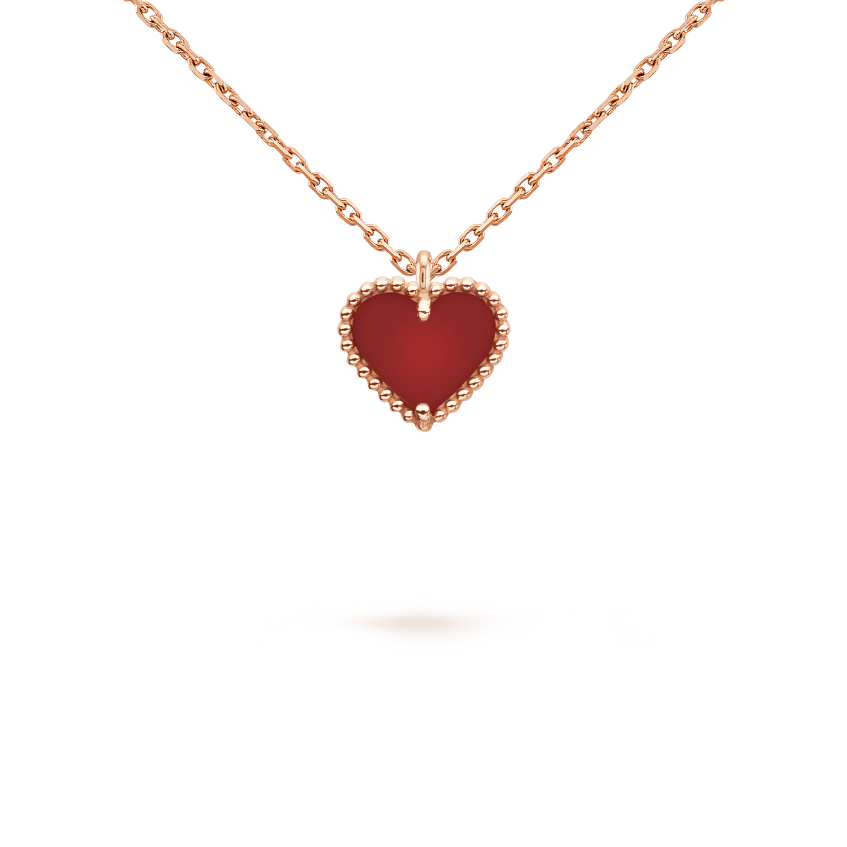 [⭐Veyra]SWEET CLOVER CARNELIAN HEART NECKLACE