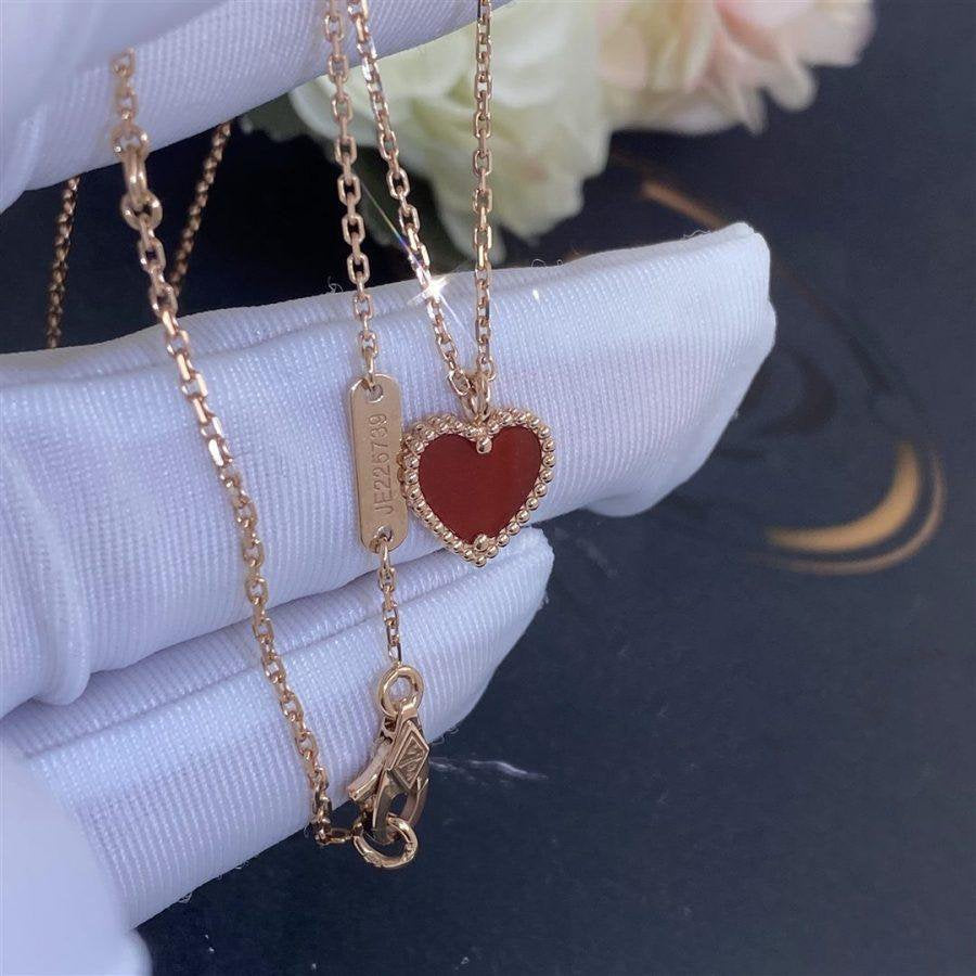 [⭐Veyra]SWEET CLOVER CARNELIAN HEART NECKLACE