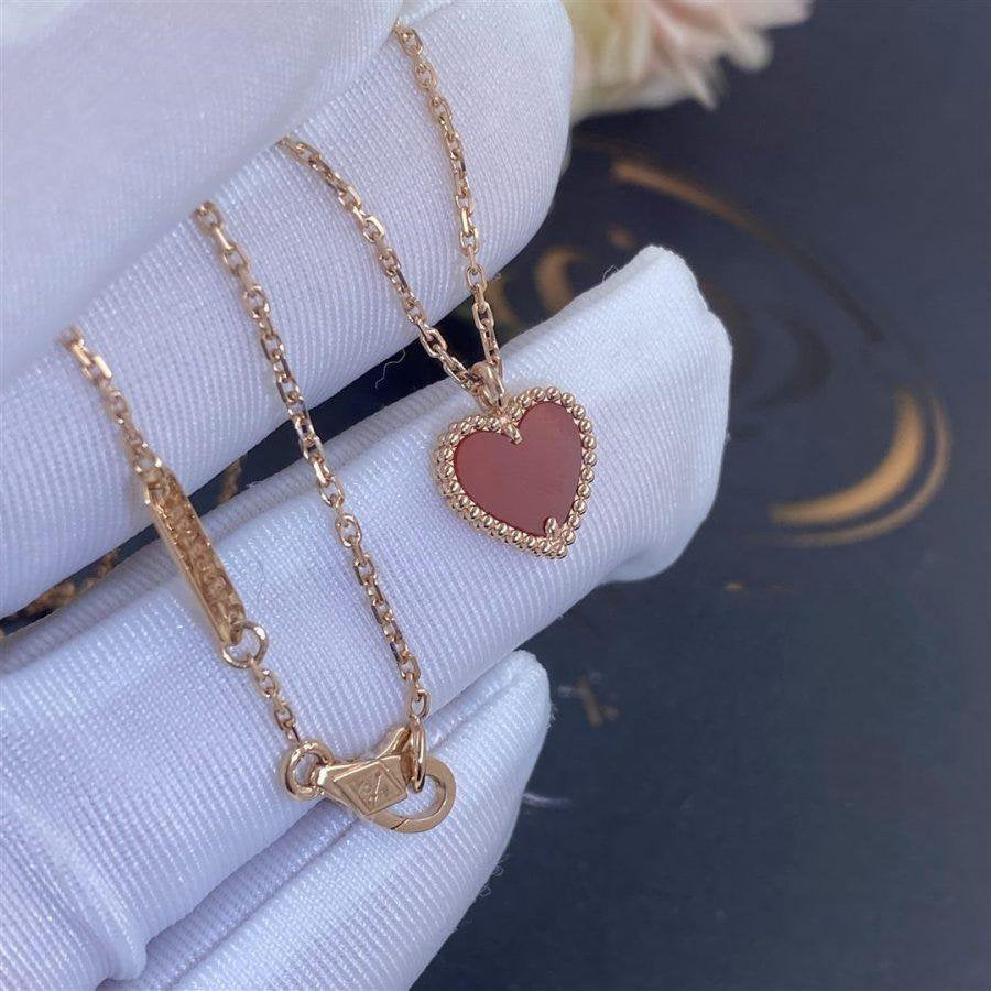 [⭐Veyra]SWEET CLOVER CARNELIAN HEART NECKLACE