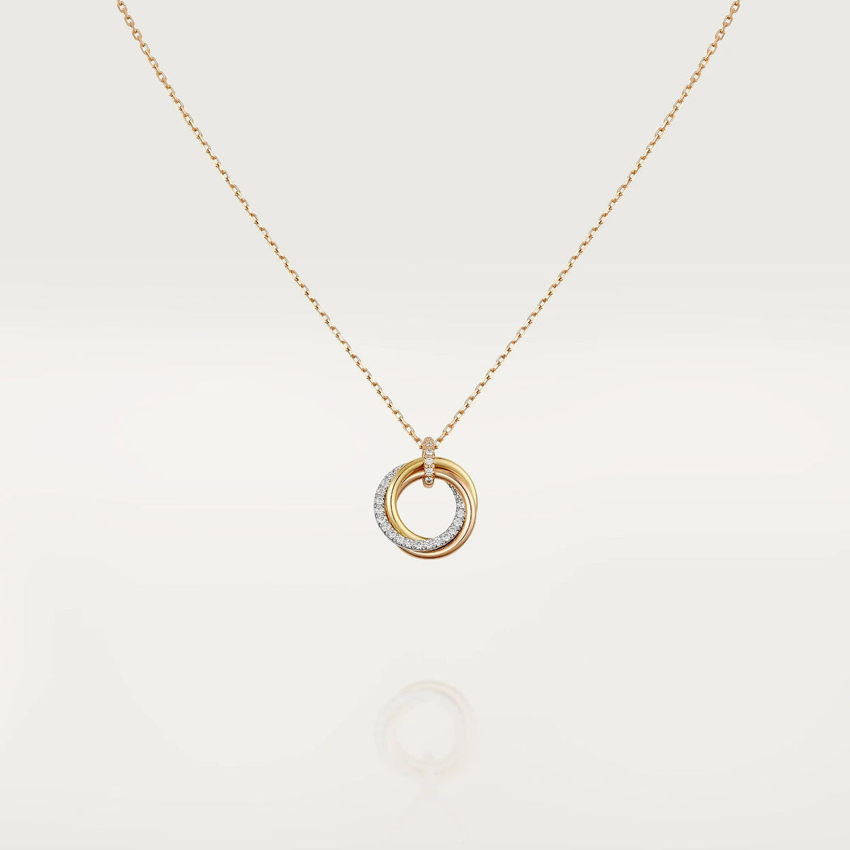 [⭐Veyra]TRINITY NECKLACE SILVER GOLD PINK GOLD DIAMONDS