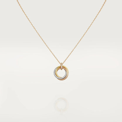 [⭐Veyra]TRINITY NECKLACE SILVER GOLD PINK GOLD DIAMONDS