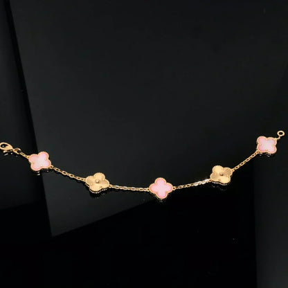 [⭐Veyra] CLOVER 5 MOTIFS  PINK MOP BRACELET COLLECTION