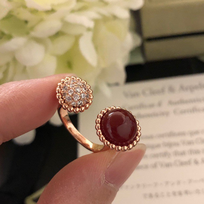 [⭐Veyra]PERLEE COULEURS DIAMOND ROSE GOLD BETWEEN THE FINGER RING
