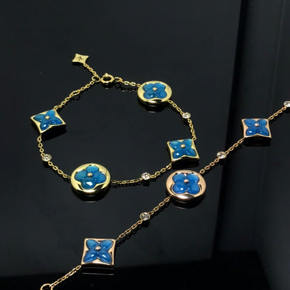 [⭐Veyra]STAR AND SUN 4 MOTIF BLUE BRACELET