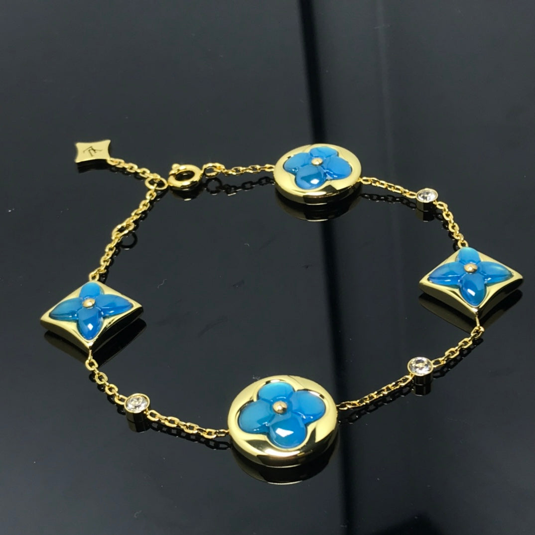 [⭐Veyra]STAR AND SUN 4 MOTIF BLUE BRACELET