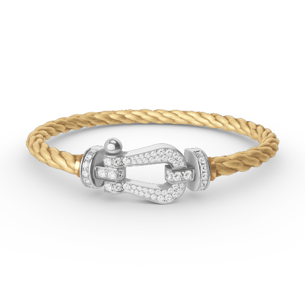 [⭐Veyra]FORCE LARGE HORSESHOE FULL DIAMOND BRACELET SILVER