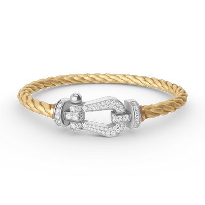 [⭐Veyra]FORCE LARGE HORSESHOE FULL DIAMOND BRACELET SILVER