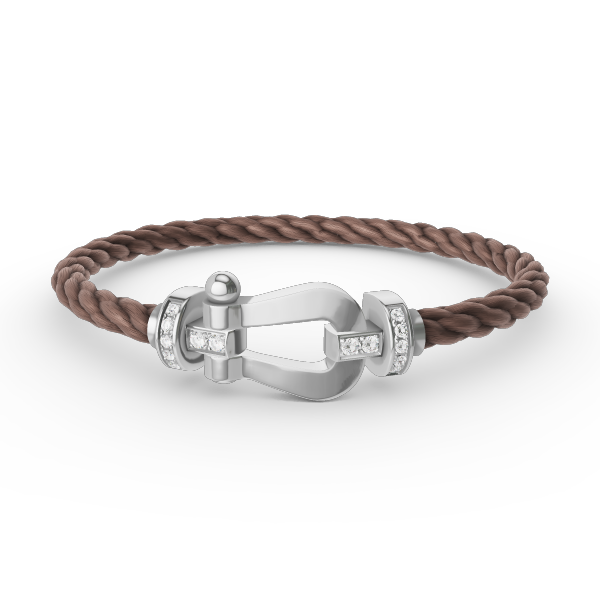 [⭐Veyra]FORCE LARGE HORSESHOE HALF DIAMOND BRACELET SILVER