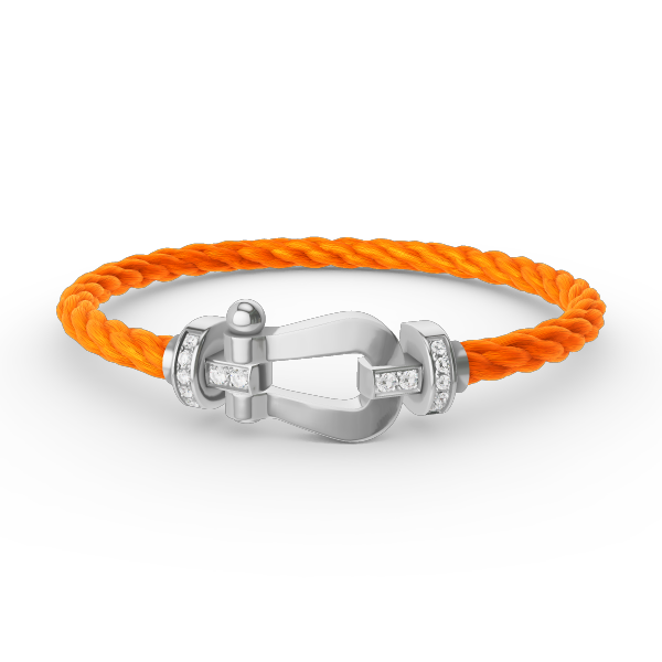 [⭐Veyra]FORCE LARGE HORSESHOE HALF DIAMOND BRACELET SILVER