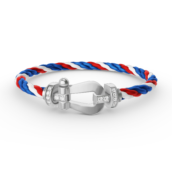 [⭐Veyra]FORCE LARGE HORSESHOE HALF DIAMOND BRACELET SILVER