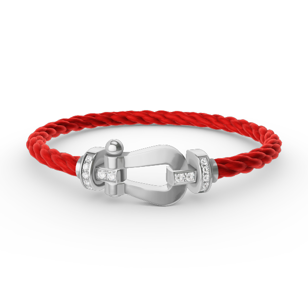 [⭐Veyra]FORCE LARGE HORSESHOE HALF DIAMOND BRACELET SILVER