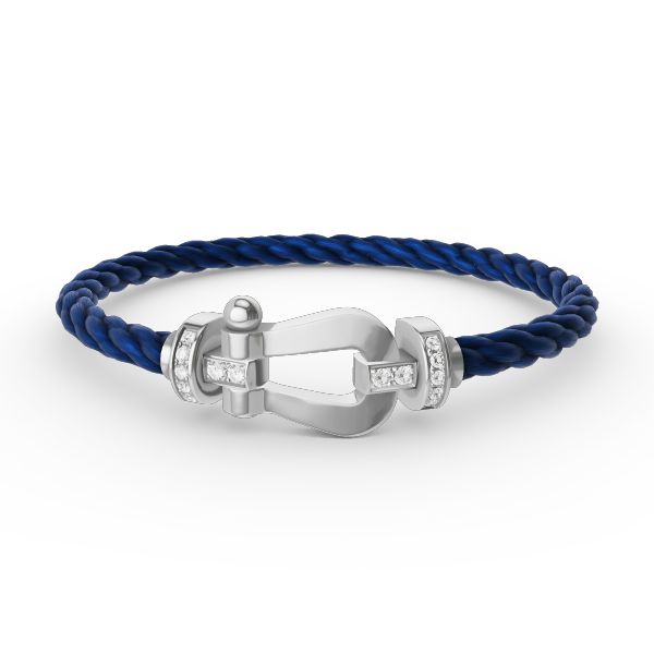 [⭐Veyra]FORCE LARGE HORSESHOE HALF DIAMOND BRACELET SILVER