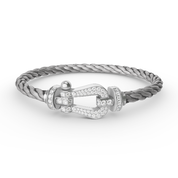 [⭐Veyra]FORCE LARGE HORSESHOE FULL DIAMOND BRACELET SILVER