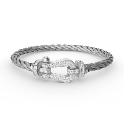 [⭐Veyra]FORCE LARGE HORSESHOE FULL DIAMOND BRACELET SILVER