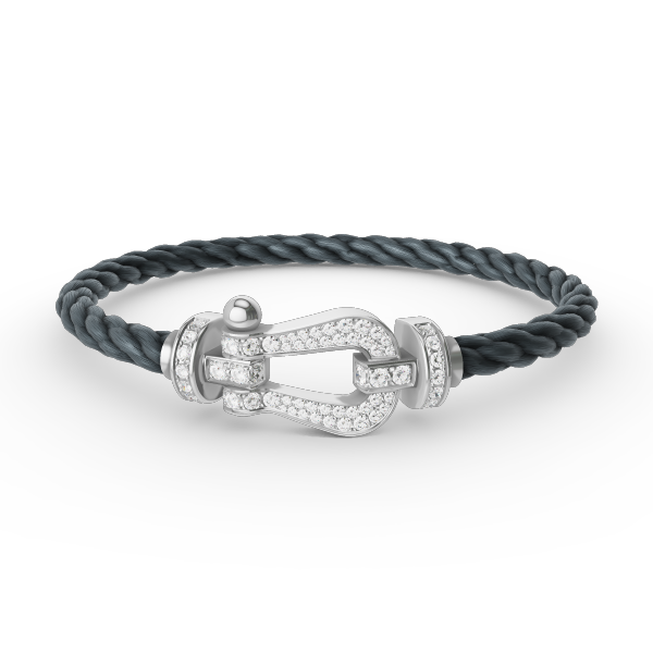 [⭐Veyra]FORCE LARGE HORSESHOE FULL DIAMOND BRACELET SILVER