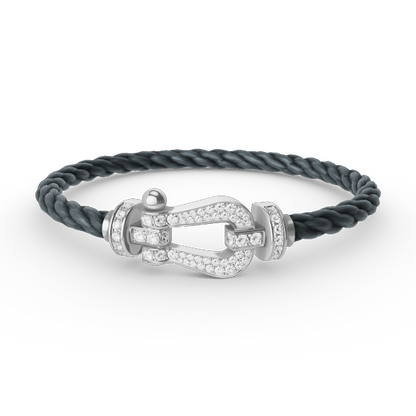 [⭐Veyra]FORCE LARGE HORSESHOE FULL DIAMOND BRACELET SILVER