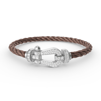[⭐Veyra]FORCE LARGE HORSESHOE FULL DIAMOND BRACELET SILVER