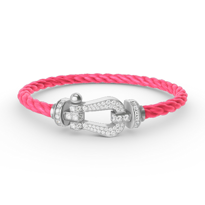 [⭐Veyra]FORCE LARGE HORSESHOE FULL DIAMOND BRACELET SILVER