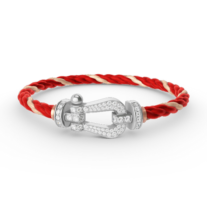 [⭐Veyra]FORCE LARGE HORSESHOE FULL DIAMOND BRACELET SILVER