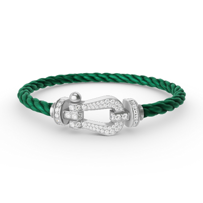 [⭐Veyra]FORCE LARGE HORSESHOE FULL DIAMOND BRACELET SILVER