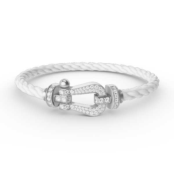 [⭐Veyra]FORCE LARGE HORSESHOE FULL DIAMOND BRACELET SILVER