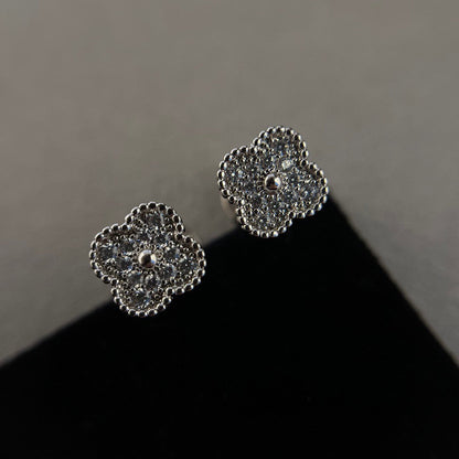 [⭐Veyra]CLOVER MINI DIAMOND STUD EARRINGS